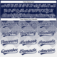 Load image into Gallery viewer, Custom Navy White 3D Gradient Square Shape Two-Button Unisex Softball Jersey
