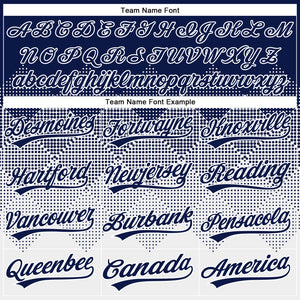 Custom Navy White 3D Gradient Square Shape Two-Button Unisex Softball Jersey