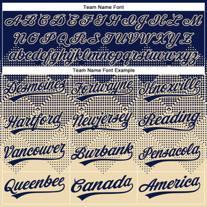 Custom Navy Cream 3D Gradient Square Shape Two-Button Unisex Softball Jersey