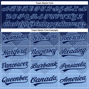 Custom Navy Light Blue 3D Gradient Square Shape Two-Button Unisex Softball Jersey