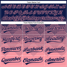 Load image into Gallery viewer, Custom Navy Medium Pink 3D Gradient Square Shape Two-Button Unisex Softball Jersey
