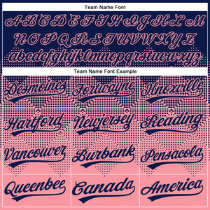 Custom Navy Medium Pink 3D Gradient Square Shape Two-Button Unisex Softball Jersey