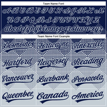 Load image into Gallery viewer, Custom Navy Silver 3D Gradient Square Shape Two-Button Unisex Softball Jersey
