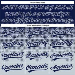 Custom Navy Silver 3D Gradient Square Shape Two-Button Unisex Softball Jersey