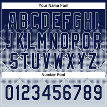 Load image into Gallery viewer, Custom Navy Silver 3D Gradient Square Shape Two-Button Unisex Softball Jersey

