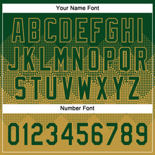 Load image into Gallery viewer, Custom Green Old Gold 3D Gradient Square Shape Two-Button Unisex Softball Jersey
