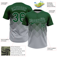 Load image into Gallery viewer, Custom Green Gray 3D Gradient Square Shape Two-Button Unisex Softball Jersey
