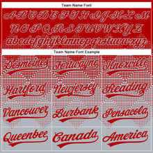 Load image into Gallery viewer, Custom Red Gray 3D Gradient Square Shape Two-Button Unisex Softball Jersey

