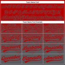 Load image into Gallery viewer, Custom Red Steel Gray 3D Gradient Square Shape Two-Button Unisex Softball Jersey
