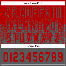 Load image into Gallery viewer, Custom Red Steel Gray 3D Gradient Square Shape Two-Button Unisex Softball Jersey
