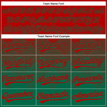 Load image into Gallery viewer, Custom Red Kelly Green 3D Gradient Square Shape Two-Button Unisex Softball Jersey
