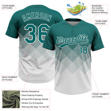 Load image into Gallery viewer, Custom Teal White 3D Gradient Square Shape Two-Button Unisex Softball Jersey
