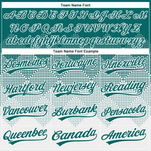 Custom Teal White 3D Gradient Square Shape Two-Button Unisex Softball Jersey