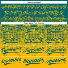 Load image into Gallery viewer, Custom Teal Gold 3D Gradient Square Shape Two-Button Unisex Softball Jersey
