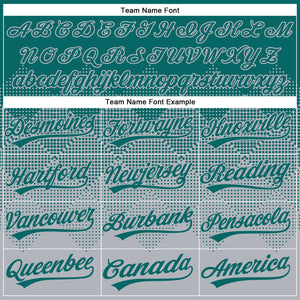 Custom Teal Gray 3D Gradient Square Shape Two-Button Unisex Softball Jersey