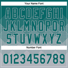 Load image into Gallery viewer, Custom Teal Gray 3D Gradient Square Shape Two-Button Unisex Softball Jersey
