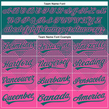 Load image into Gallery viewer, Custom Teal Pink 3D Gradient Square Shape Two-Button Unisex Softball Jersey
