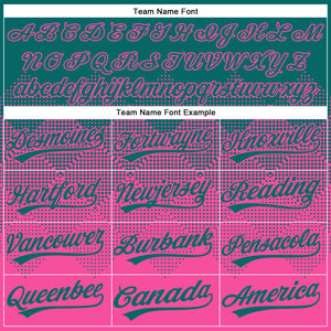 Custom Teal Pink 3D Gradient Square Shape Two-Button Unisex Softball Jersey
