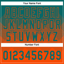 Load image into Gallery viewer, Custom Teal Orange 3D Gradient Square Shape Two-Button Unisex Softball Jersey
