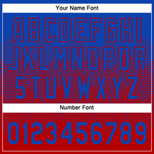 Load image into Gallery viewer, Custom Thunder Blue Red 3D Gradient Square Shape Two-Button Unisex Softball Jersey
