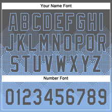 Load image into Gallery viewer, Custom Steel Gray Light Blue 3D Gradient Square Shape Two-Button Unisex Softball Jersey
