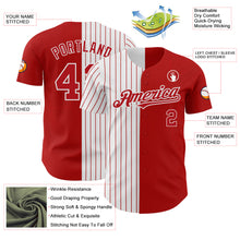 Load image into Gallery viewer, Custom Red White-Red Pinstripe Authentic Split Fashion Baseball Jersey
