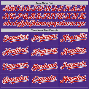 Custom Purple White-Red Pinstripe Authentic Split Fashion Baseball Jersey