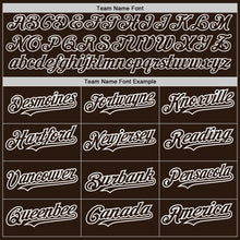 Load image into Gallery viewer, Custom Brown White-Brown Pinstripe Authentic Split Fashion Baseball Jersey
