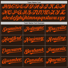 Load image into Gallery viewer, Custom Brown White-Orange Pinstripe Authentic Split Fashion Baseball Jersey
