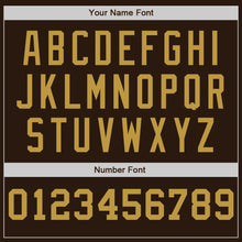 Load image into Gallery viewer, Custom Brown White-Old Gold Pinstripe Authentic Split Fashion Baseball Jersey
