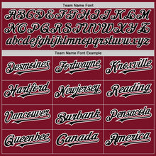 Load image into Gallery viewer, Custom Crimson White-Black Pinstripe Authentic Split Fashion Baseball Jersey
