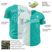 Load image into Gallery viewer, Custom Aqua White-Aqua Pinstripe Authentic Split Fashion Baseball Jersey
