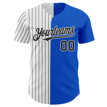 Load image into Gallery viewer, Custom Thunder Blue White-Black Pinstripe Authentic Split Fashion Baseball Jersey
