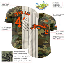 Load image into Gallery viewer, Custom Camo Orange Cream-Black Pinstripe Authentic Split Fashion Salute To Service Baseball Jersey
