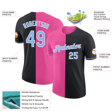 Load image into Gallery viewer, Custom Black Light Blue-Pink Split Fashion Performance T-Shirt
