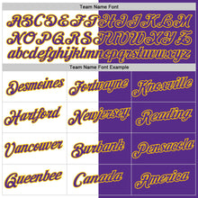 Load image into Gallery viewer, Custom Purple White-Yellow Split Fashion Performance T-Shirt
