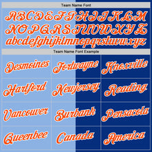 Load image into Gallery viewer, Custom Royal Orange-Light Blue Split Fashion Performance T-Shirt
