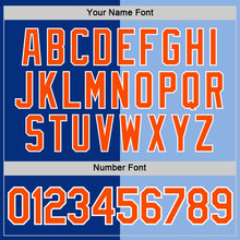 Load image into Gallery viewer, Custom Royal Orange-Light Blue Split Fashion Performance T-Shirt
