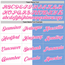 Load image into Gallery viewer, Custom Powder Blue Pink-White Split Fashion Performance T-Shirt
