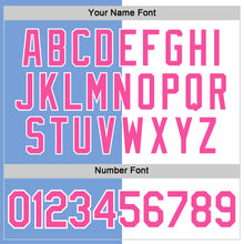 Load image into Gallery viewer, Custom Powder Blue Pink-White Split Fashion Performance T-Shirt

