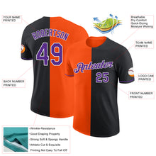 Load image into Gallery viewer, Custom Black Purple-Orange Split Fashion Performance T-Shirt
