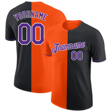 Load image into Gallery viewer, Custom Black Purple-Orange Split Fashion Performance T-Shirt
