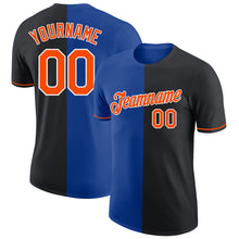 Load image into Gallery viewer, Custom Black Orange-Royal Split Fashion Performance T-Shirt
