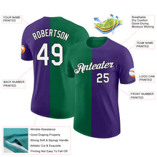 Load image into Gallery viewer, Custom Purple Kelly Green-Black Split Fashion Performance T-Shirt
