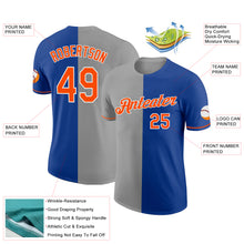 Load image into Gallery viewer, Custom Royal Orange-Gray Split Fashion Performance T-Shirt
