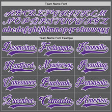 Load image into Gallery viewer, Custom Steel Gray Purple-White Hockey Lace Neck Jersey
