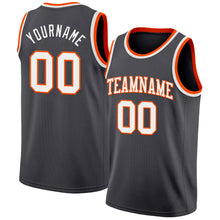 Load image into Gallery viewer, Custom Steel Gray White-Orange Authentic Basketball Jersey
