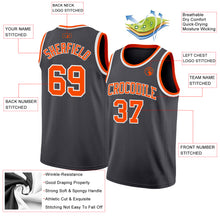Load image into Gallery viewer, Custom Steel Gray Orange-White Authentic Basketball Jersey

