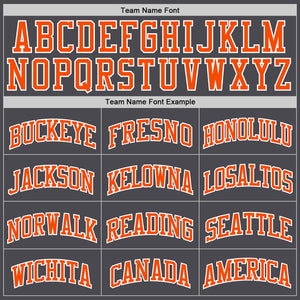 Custom Steel Gray Orange-White Authentic Basketball Jersey