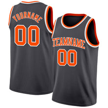 Load image into Gallery viewer, Custom Steel Gray Orange-White Authentic Basketball Jersey
